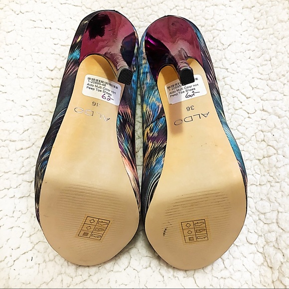 Aldo Peacock Peep Toe Heels - Size 6 - Picture 4 of 5